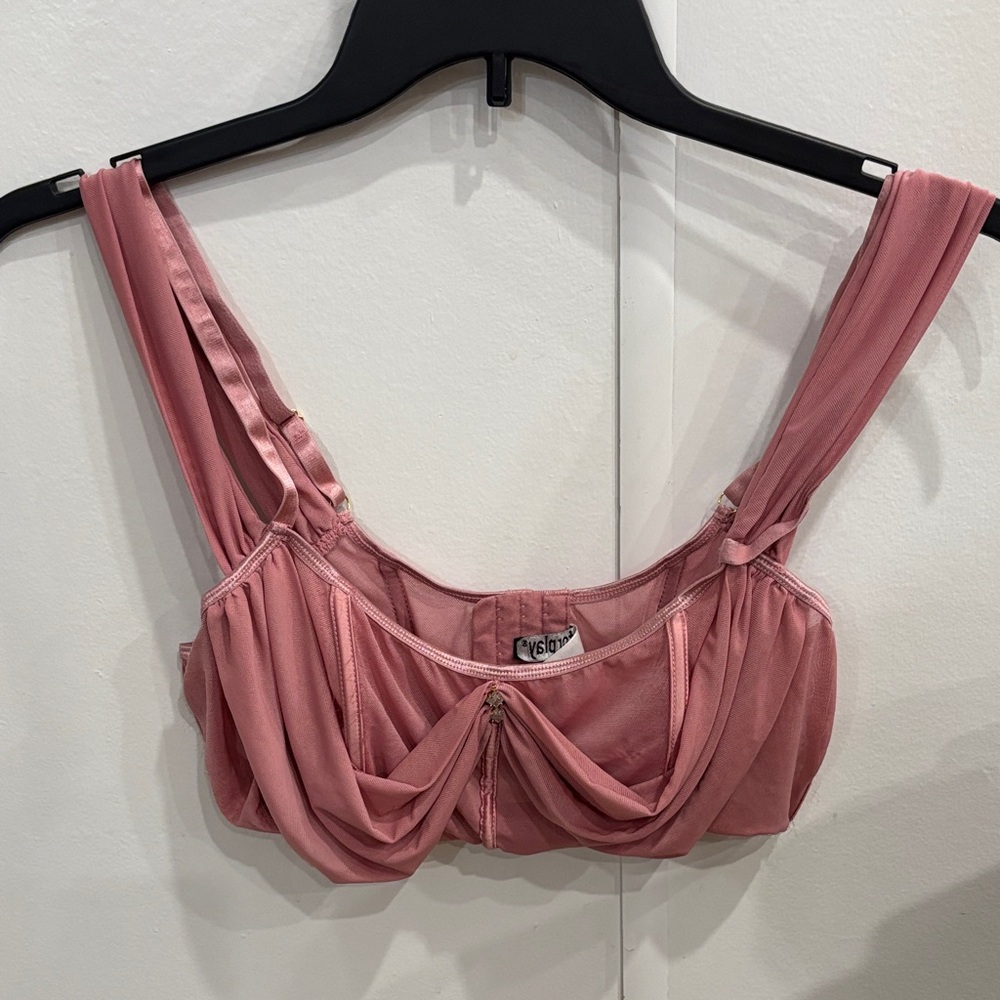 Forplay Stunning Mesh Bra with cute CZ in middle
